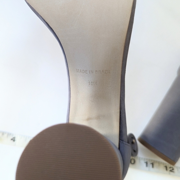 Steve Madden Rounded Heel Ankle Buckle Sandals – Purple/Grey Faux Suede – size 1 - Picture 5 of 7